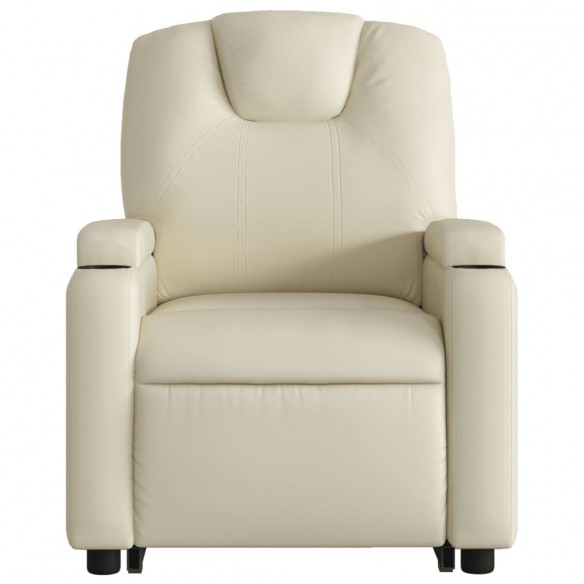 Fauteuil inclinable électrique crème similicuir