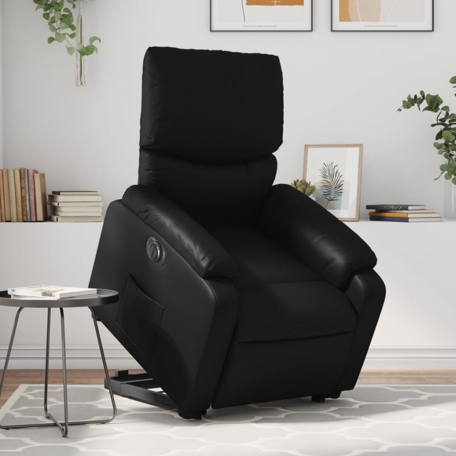 Fauteuil inclinable électrique noir similicuir