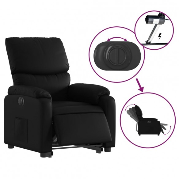 Fauteuil inclinable électrique noir similicuir