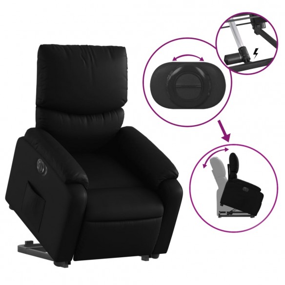 Fauteuil inclinable électrique noir similicuir