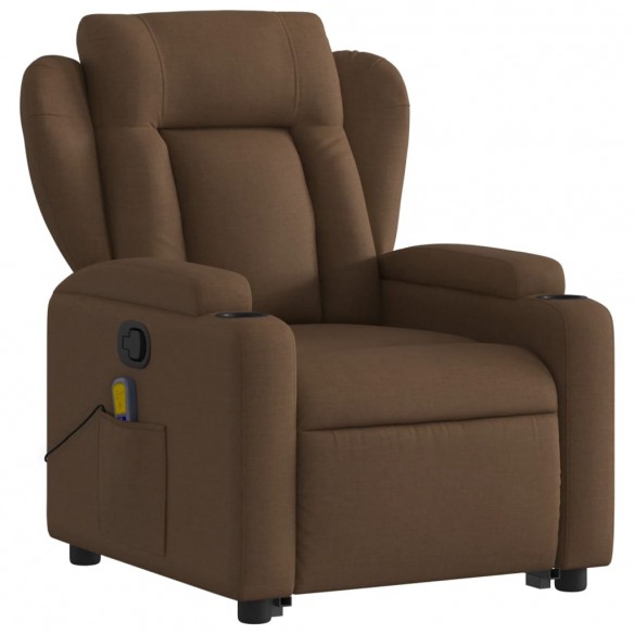 Fauteuil de massage inclinable Marron Tissu