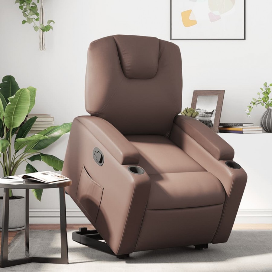 Fauteuil inclinable marron similicuir