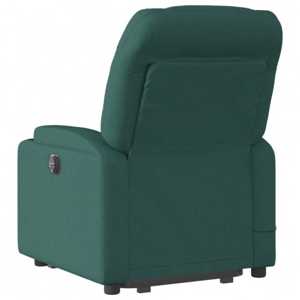 Fauteuil inclinable de massage électrique Vert foncé Tissu