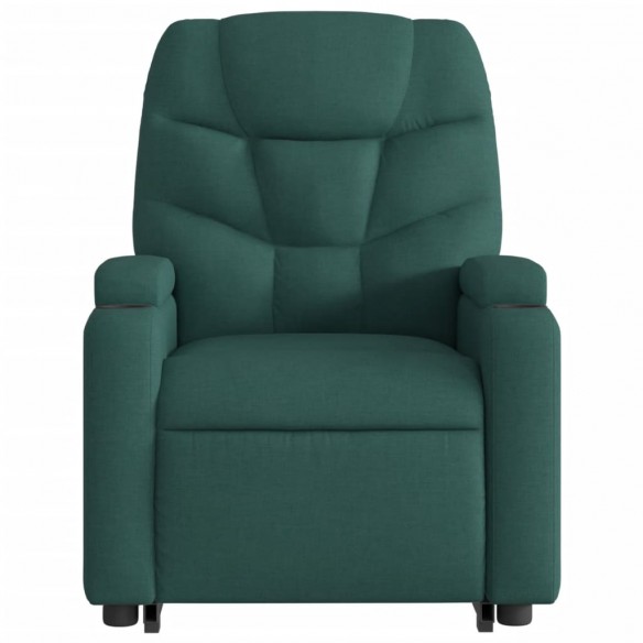 Fauteuil inclinable de massage électrique Vert foncé Tissu