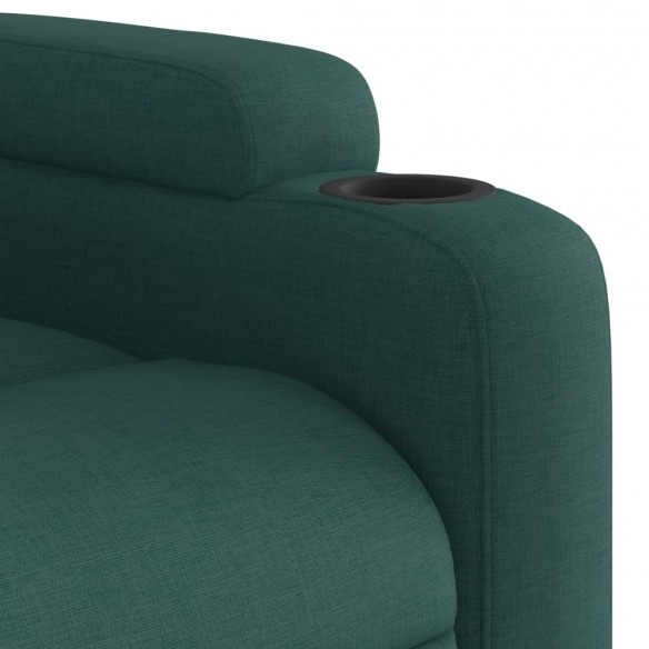 Fauteuil inclinable de massage électrique Vert foncé Tissu