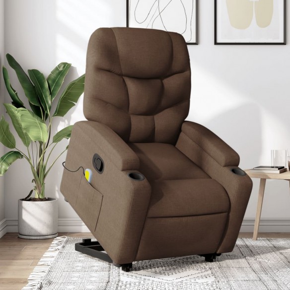 Fauteuil de massage inclinable Marron Tissu