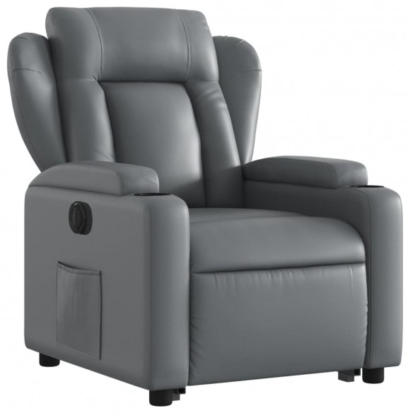 Fauteuil inclinable électrique gris similicuir