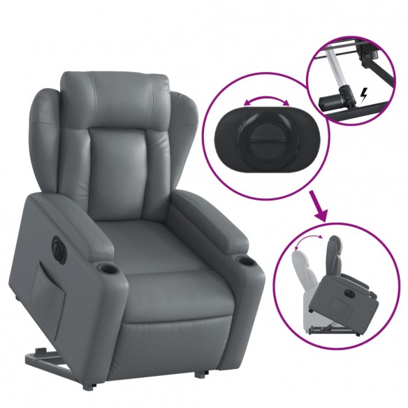 Fauteuil inclinable électrique gris similicuir