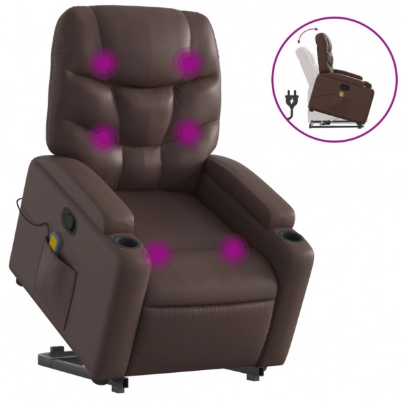 Fauteuil inclinable de massage Marron Similicuir