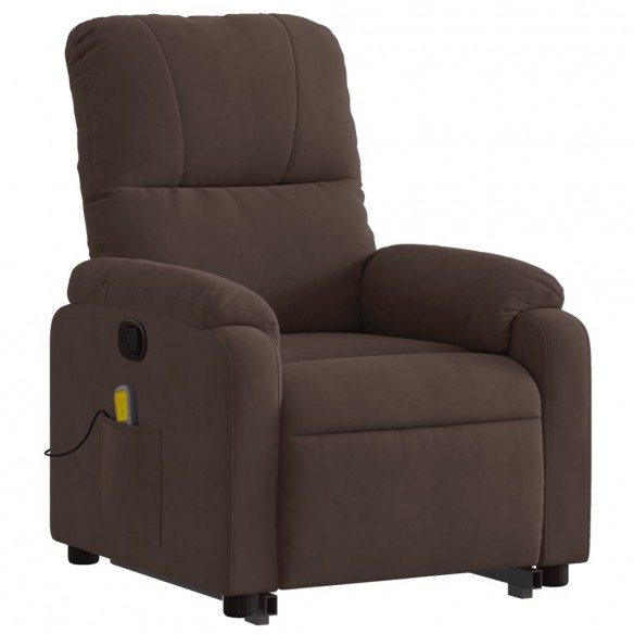 Fauteuil inclinable de massage marron tissu microfibre