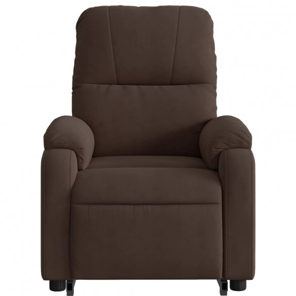 Fauteuil inclinable de massage marron tissu microfibre