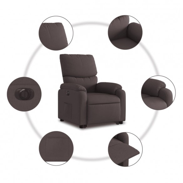 Fauteuil inclinable électrique marron foncé tissu