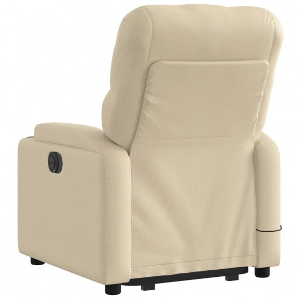 Fauteuil inclinable de massage électrique Crème Tissu