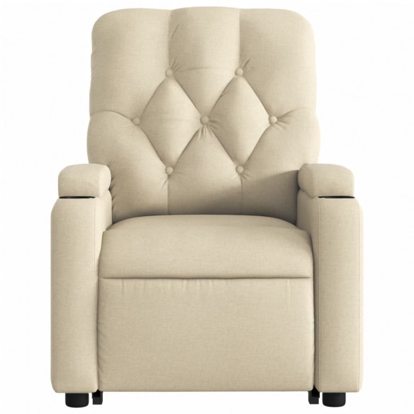 Fauteuil inclinable de massage électrique Crème Tissu