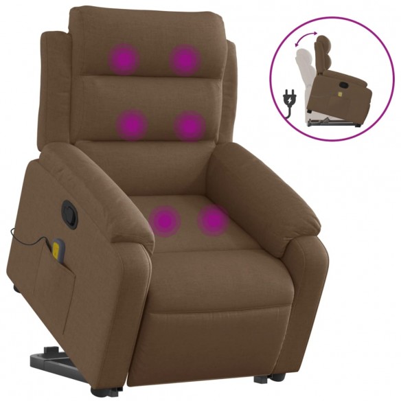 Fauteuil de massage inclinable Marron Tissu