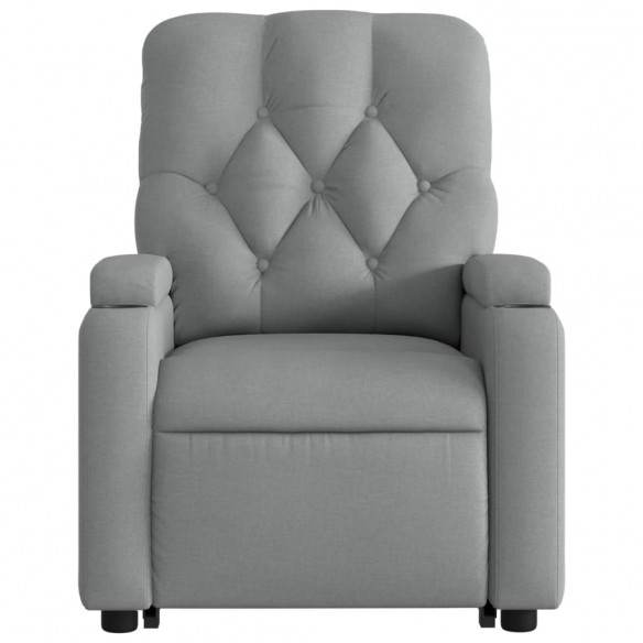 Fauteuil inclinable électrique gris clair tissu