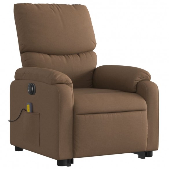 Fauteuil inclinable de massage électrique Marron Tissu