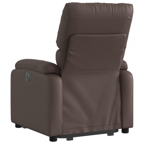 Fauteuil inclinable électrique marron similicuir