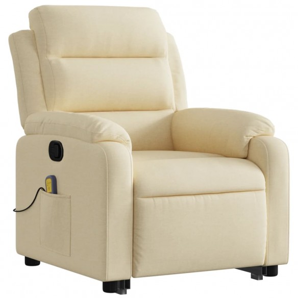 Fauteuil inclinable de massage Crème Tissu