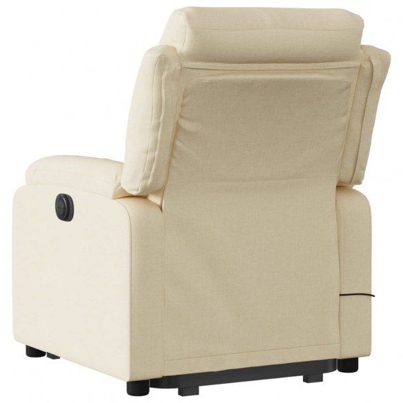 Fauteuil inclinable de massage Crème Tissu