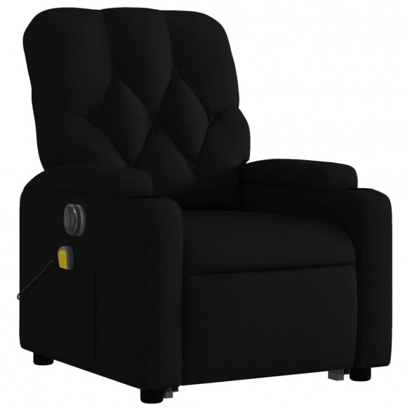 Fauteuil inclinable de massage électrique Noir Tissu