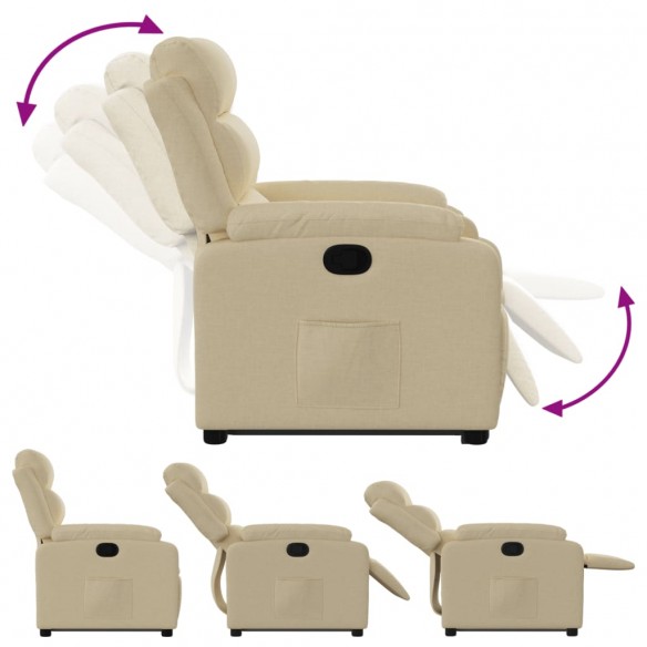 Fauteuil inclinable Crème Tissu