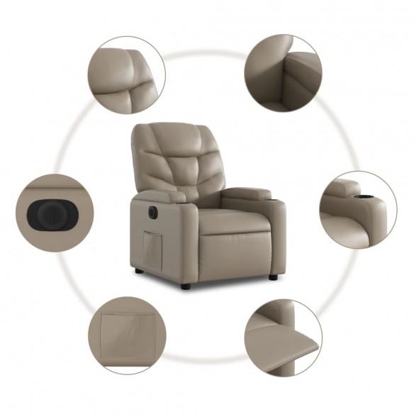 Fauteuil inclinable électrique cappuccino similicuir