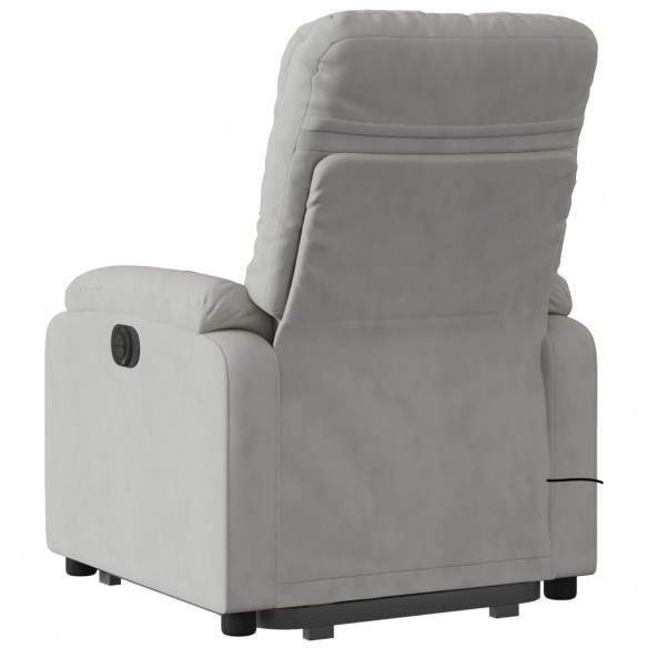 Fauteuil inclinable de massage gris clair tissu microfibre