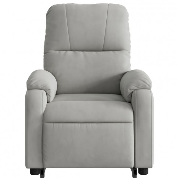 Fauteuil inclinable de massage gris clair tissu microfibre