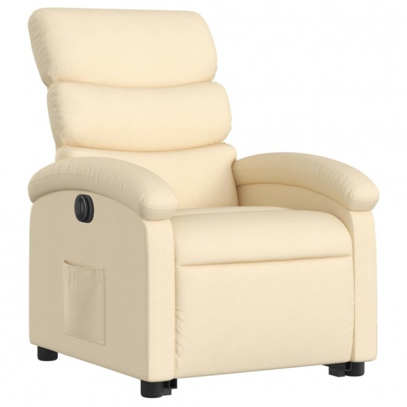 Fauteuil inclinable électrique crème tissu