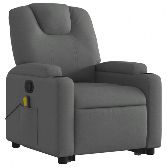 Fauteuil de massage inclinable Gris foncé Tissu