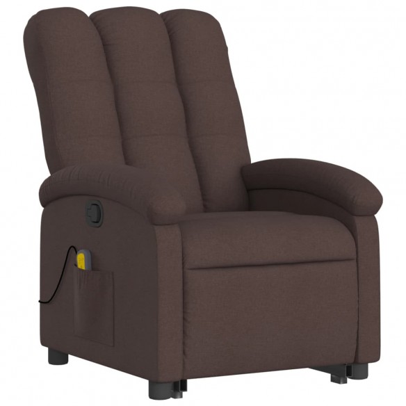 Fauteuil inclinable de massage Marron foncé Tissu