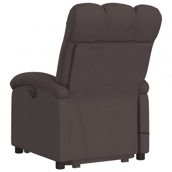 Fauteuil inclinable de massage Marron foncé Tissu