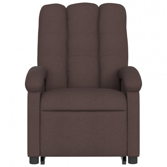 Fauteuil inclinable de massage Marron foncé Tissu