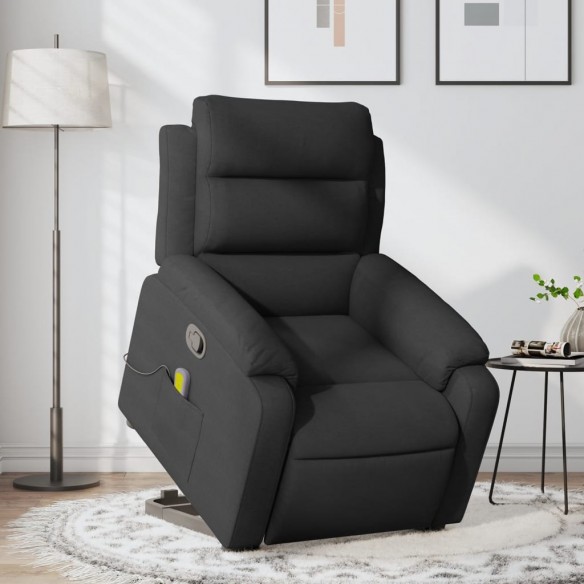 Fauteuil de massage inclinable Noir Tissu