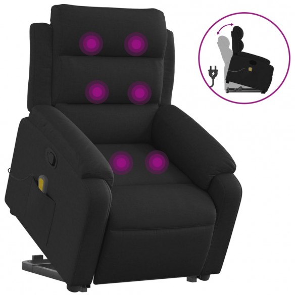 Fauteuil de massage inclinable Noir Tissu