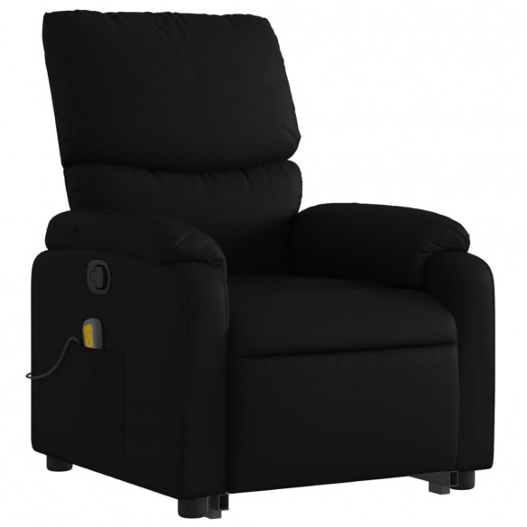 Fauteuil inclinable de massage Noir Similicuir