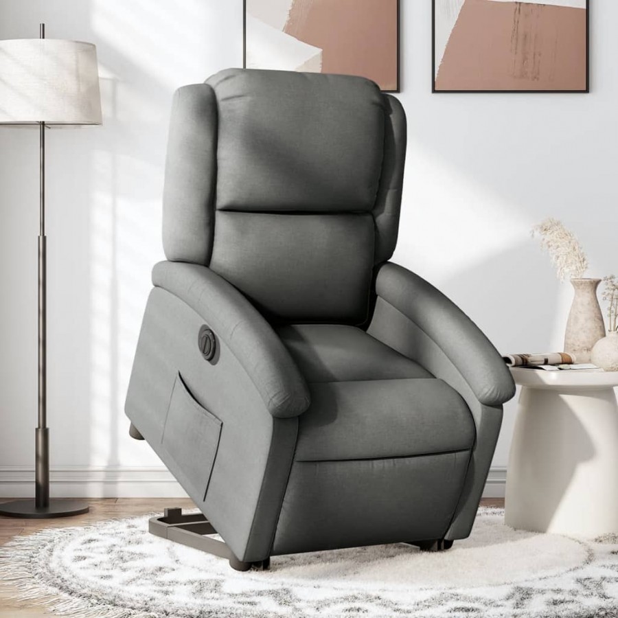 Fauteuil inclinable électrique gris foncé tissu