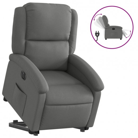 Fauteuil inclinable électrique gris foncé tissu