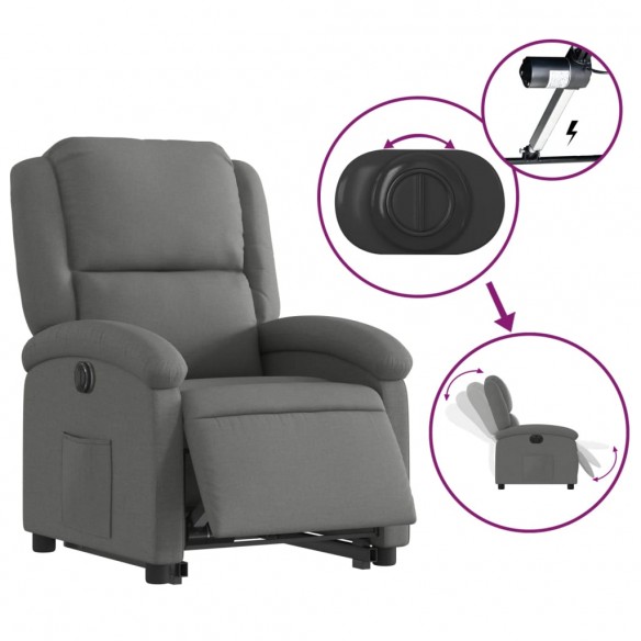 Fauteuil inclinable électrique gris foncé tissu