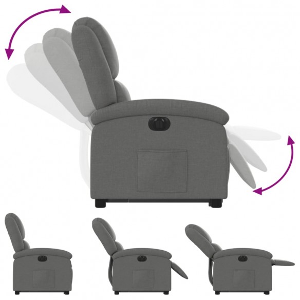 Fauteuil inclinable électrique gris foncé tissu