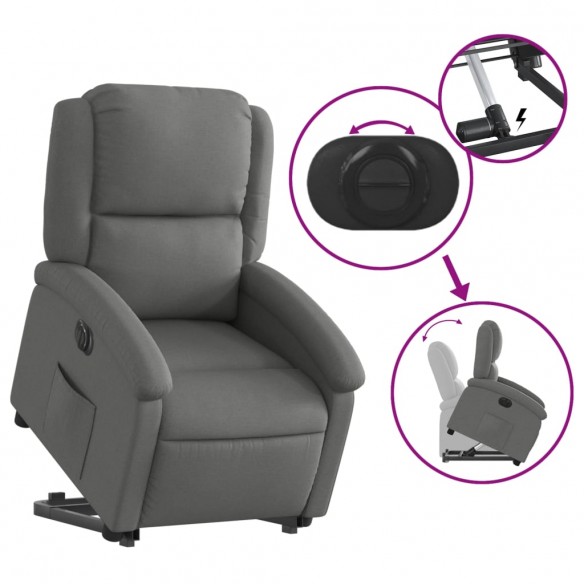 Fauteuil inclinable électrique gris foncé tissu