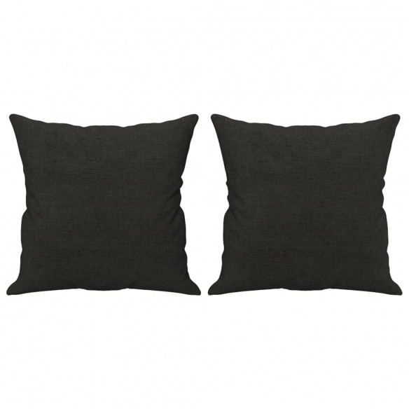 Ensemble de canapés 3 pcs avec coussins noir tissu