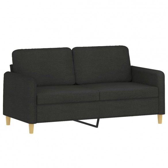 Ensemble de canapés 3 pcs avec coussins Noir Tissu