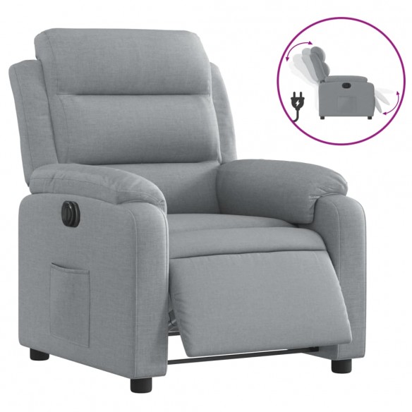 Fauteuil inclinable électrique Gris clair Tissu