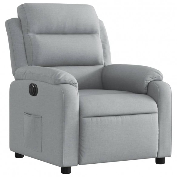 Fauteuil inclinable électrique Gris clair Tissu