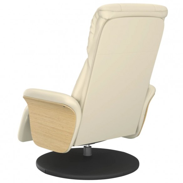 Fauteuil inclinable avec repose-pieds crème similicuir