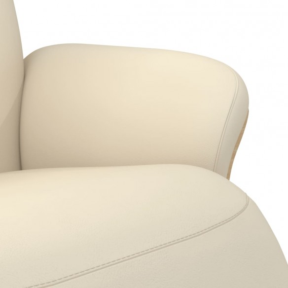 Fauteuil inclinable avec repose-pieds crème similicuir