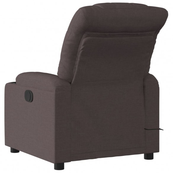 Fauteuil de massage inclinable électrique Marron foncé Tissu