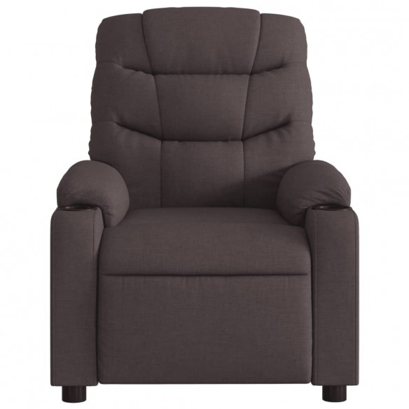 Fauteuil de massage inclinable électrique Marron foncé Tissu